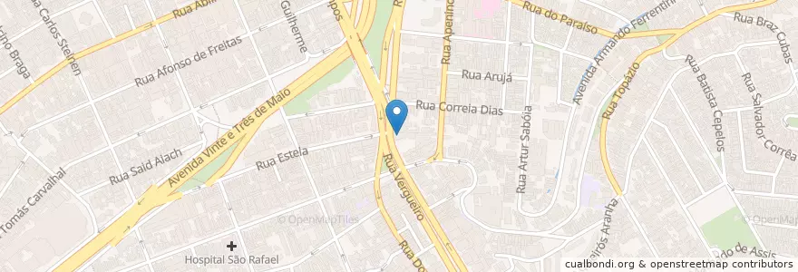 Mapa de ubicacion de Esfiha Chic en 브라질, 남동지방, 상파울루, Região Geográfica Intermediária De São Paulo, Região Metropolitana De São Paulo, Região Imediata De São Paulo, 상파울루.