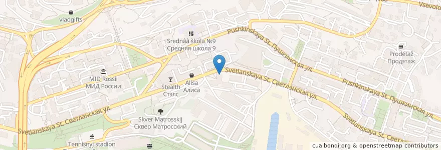 Mapa de ubicacion de Santropez en Россия, Дальневосточный Федеральный Округ, Приморский Край, Владивостокский Городской Округ.
