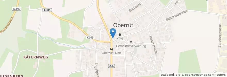 Mapa de ubicacion de Restaurant Rössli en Suíça, Aargau, Bezirk Muri, Oberrüti.
