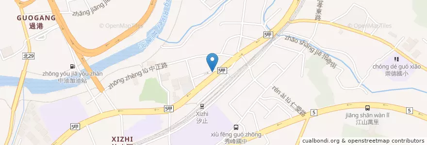 Mapa de ubicacion de 車頭涼麵 en 臺灣, 新北市, 汐止區.