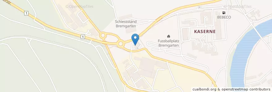 Mapa de ubicacion de Shell Fohlenweide en Zwitserland, Aargau, Bezirk Bremgarten, Bremgarten (Ag).