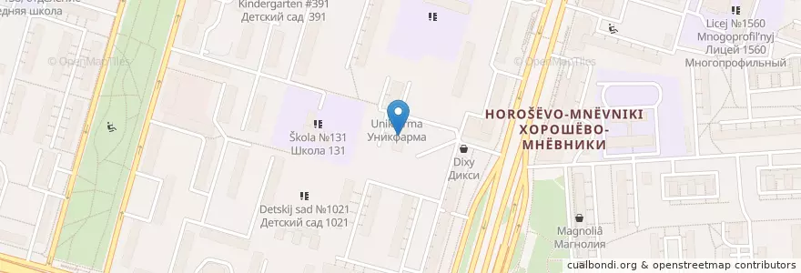 Mapa de ubicacion de Civil Status Registration Office of Khoroshyovo-Mnyovniki District en Russia, Central Federal District, Moscow, North-Western Administrative Okrug, Khoroshyovo-Mnyovniki District.
