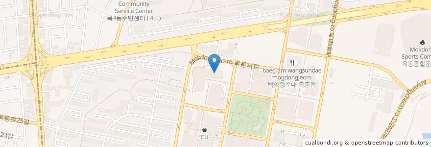 Mapa de ubicacion de KT IT본부 구내식당 en 大韓民国, ソウル, 陽川区, 목1동.