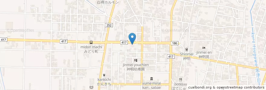 Mapa de ubicacion de 北陸銀行神明支店 en 日本, 福井県, 鯖江市.