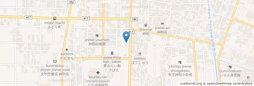 Mapa de ubicacion de 福邦銀行神明支店 en 日本, 福井県, 鯖江市.