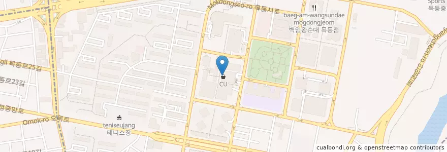 Mapa de ubicacion de 자매식당 en Coreia Do Sul, Seul, 양천구, 목1동.