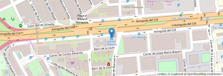 Mapa de ubicacion de 264 Cid - Marconi en España, Comunitat Valenciana, València / Valencia, L'Horta Oest.