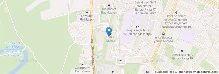 Mapa de ubicacion de Аэлита en روسيا, Центральный Федеральный Округ, محافظة موسكو, Городской Округ Истра.