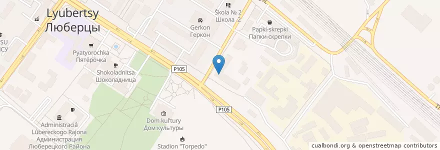Mapa de ubicacion de Отделение связи №140000 en Rusland, Centraal Federaal District, Oblast Moskou, Городской Округ Люберцы.