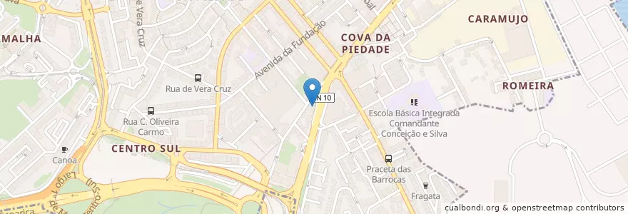 Mapa de ubicacion de Barclays en Portugal, Metropolregion Lissabon, Setúbal, Halbinsel Von Setúbal, Almada.