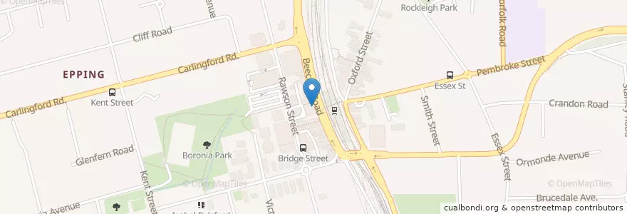 Mapa de ubicacion de The Epping Hotel en Australië, Nieuw-Zuid-Wales, Sydney, City Of Parramatta Council.
