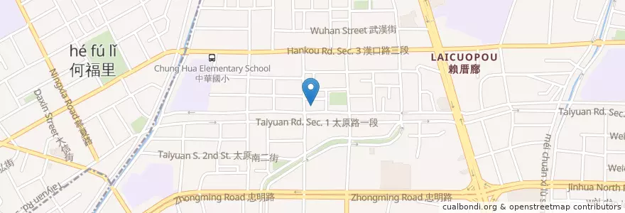 Mapa de ubicacion de 明德里活動中心 en Taiwan, Taichung, 北區.