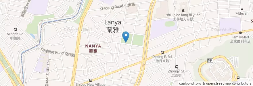 Mapa de ubicacion de 蘭雅公園地下停車場 en Taiwán, Nuevo Taipéi, Taipéi, 士林區.