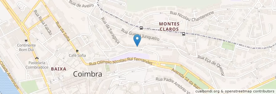 Mapa de ubicacion de O Mimo en Portugal, Centro, Baixo Mondego, Coímbra, Coímbra, Sé Nova, Santa Cruz, Almedina E São Bartolomeu.