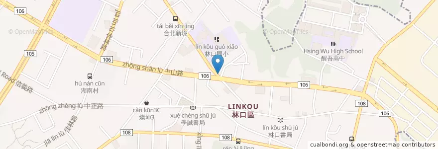 Mapa de ubicacion de 三多燒臘 en 타이완, 신베이 시, 린커우 구.