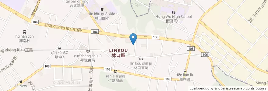 Mapa de ubicacion de 鵝肉切肉麵 en تايوان, تايبيه الجديدة, 林口區.