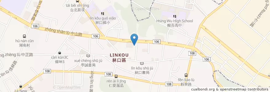 Mapa de ubicacion de 參拾元麵 en Taiwan, New Taipei, Linkou District.