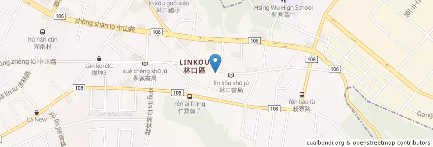 Mapa de ubicacion de 姊妹火雞肉飯 en Тайвань, Новый Тайбэй, 林口區.