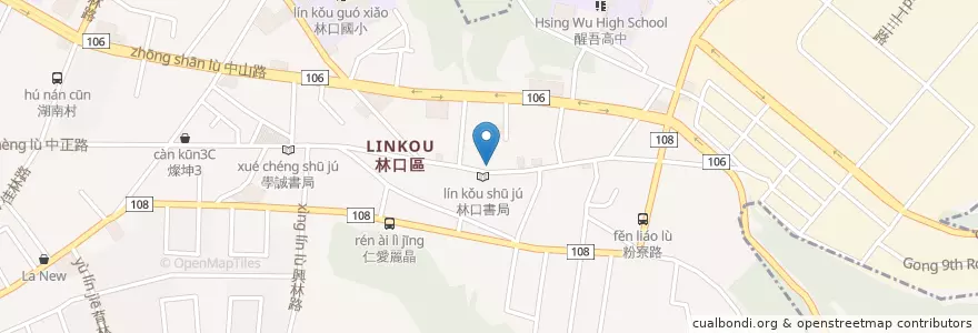 Mapa de ubicacion de 粥遊列國 en Taiwan, New Taipei, Linkou District.