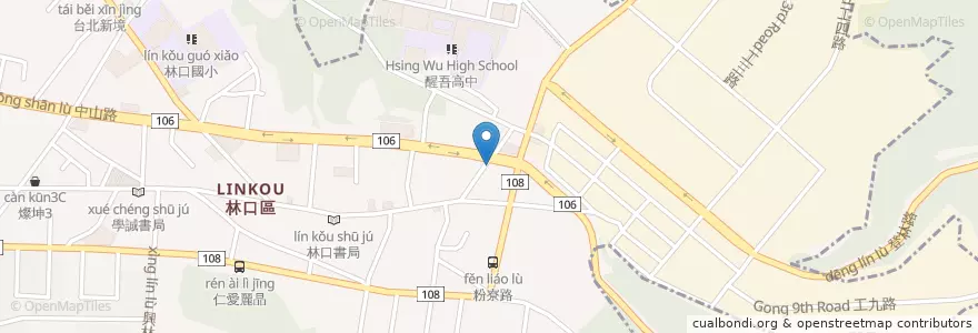 Mapa de ubicacion de 名香控肉飯 en Тайвань, Новый Тайбэй, 林口區.