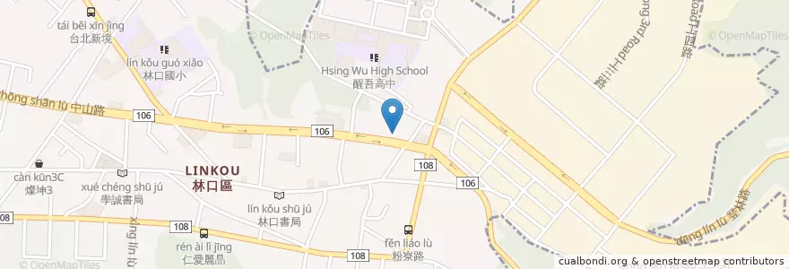 Mapa de ubicacion de 吉利排骨 en 타이완, 신베이 시, 린커우 구.