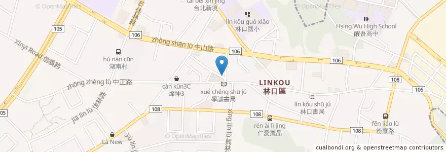 Mapa de ubicacion de 頂湯涮涮鍋 en تايوان, تايبيه الجديدة, 林口區.