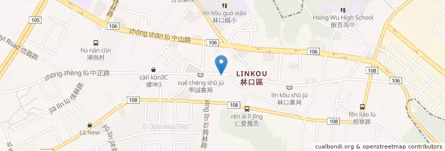 Mapa de ubicacion de 鍋加鍋 en 타이완, 신베이 시, 린커우 구.