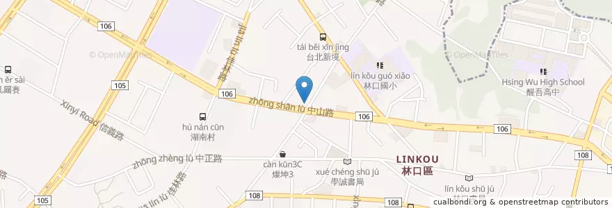 Mapa de ubicacion de 合浦刀切麵 en تايوان, تايبيه الجديدة, 林口區.
