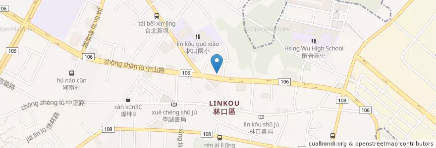 Mapa de ubicacion de 美而美 en Taiwan, New Taipei, Linkou District.