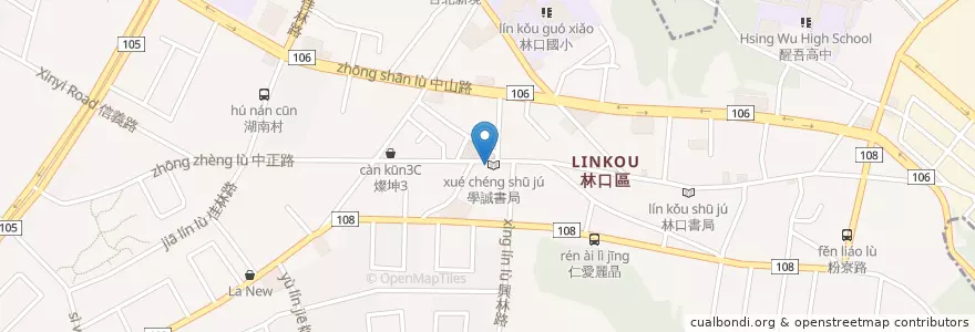 Mapa de ubicacion de 吉隆牙醫 en تايوان, تايبيه الجديدة, 林口區.