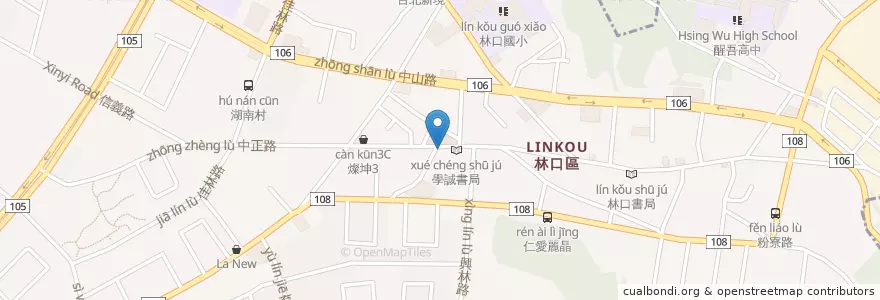 Mapa de ubicacion de 番茄村漢堡 en 台湾, 新北市, 林口区.