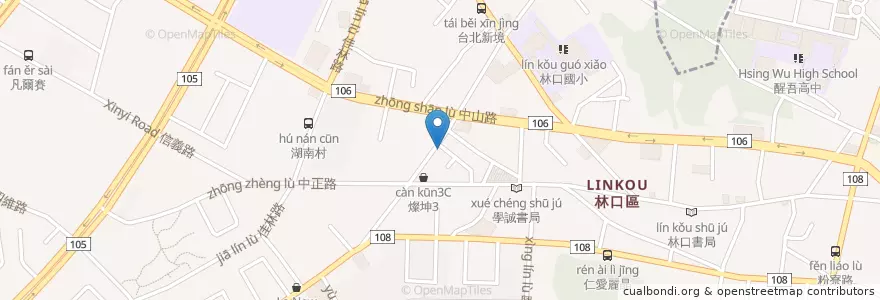 Mapa de ubicacion de 長頸鹿美語 en تايوان, تايبيه الجديدة, 林口區.