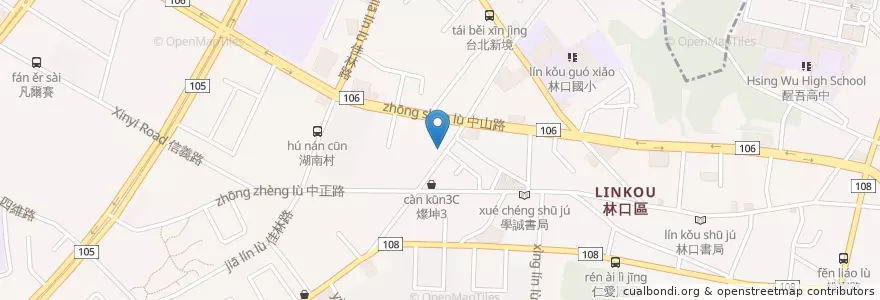 Mapa de ubicacion de 兩批索 en Taiwan, New Taipei, Linkou District.