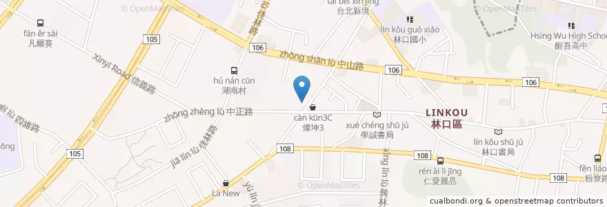 Mapa de ubicacion de Cherry Brnch早餐 en Taiwan, Neu-Taipeh, Linkou.