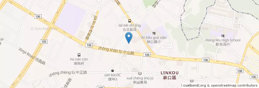 Mapa de ubicacion de 元氣朝食早餐 en 台湾, 新北市, 林口区.