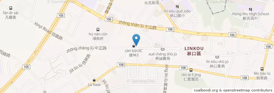 Mapa de ubicacion de 常淞平價牛排 en 타이완, 신베이 시, 린커우 구.