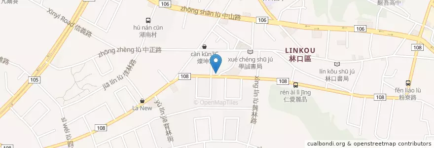 Mapa de ubicacion de 早餐店 en Taiwan, New Taipei, Linkou District.