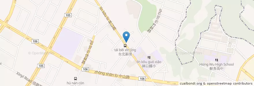 Mapa de ubicacion de 汶臻牛肉麵 en Taiwan, Neu-Taipeh, Linkou.
