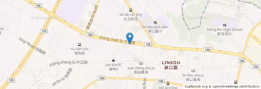 Mapa de ubicacion de 林口周牙醫 en Taiwan, New Taipei, Linkou District.
