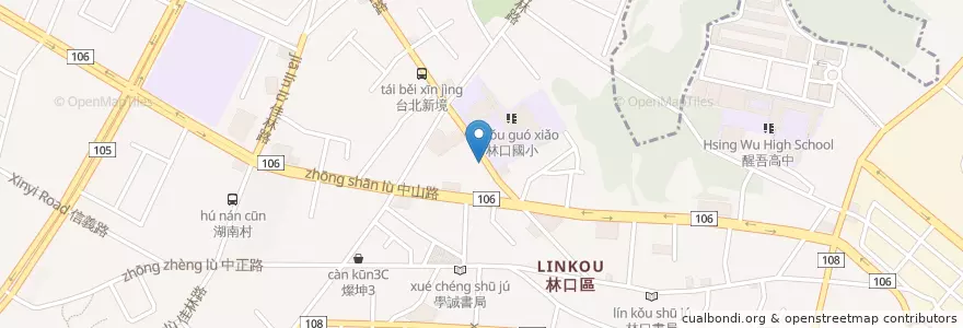Mapa de ubicacion de 草魚粥 en Taiwan, 新北市, 林口區.