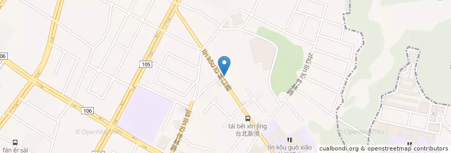 Mapa de ubicacion de 小吃麵店 en Taiwan, Nuova Taipei, Distretto Di Linkou.
