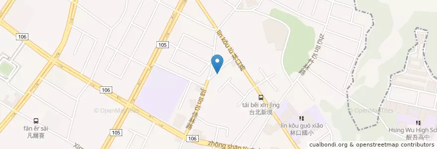 Mapa de ubicacion de 保德藥局 en 타이완, 신베이 시, 린커우 구.