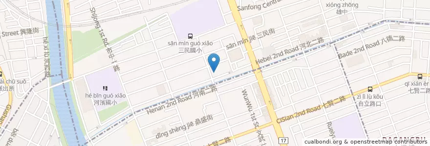 Mapa de ubicacion de 聖保羅堂幼兒園 en Tayvan, Kaohsiung, 三民區.