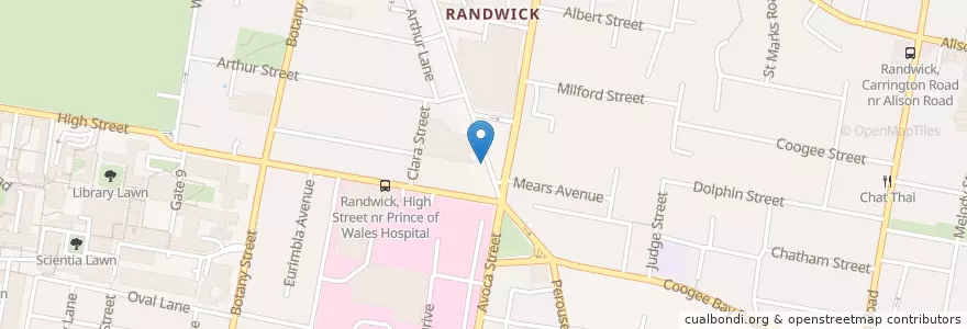 Mapa de ubicacion de Sushi Inn en Australië, Nieuw-Zuid-Wales, Sydney, Randwick City Council.