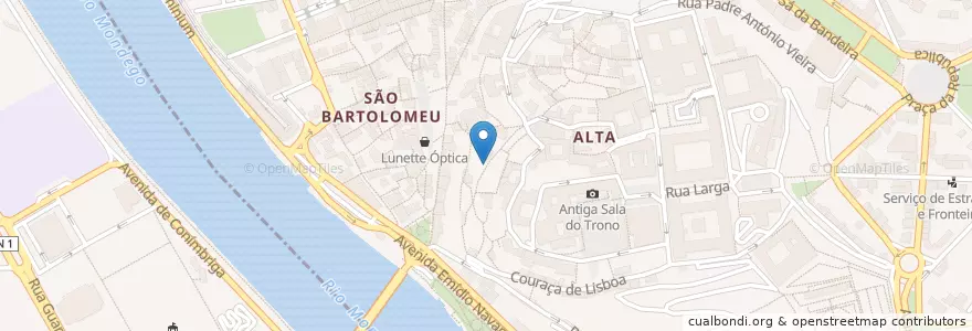 Mapa de ubicacion de República Restaurante en البرتغال, الوسطى, مونديغو السفلى, قلمرية, قلمرية, Sé Nova, Santa Cruz, Almedina E São Bartolomeu.