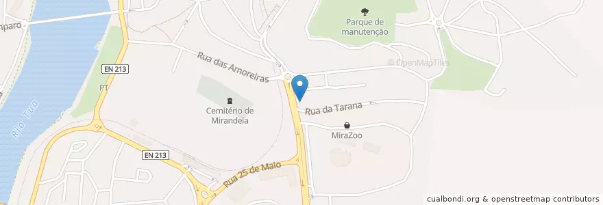 Mapa de ubicacion de A Adega Regional en ポルトガル, ノルテ, Bragança, Terras De Trás-Os-Montes, Mirandela, Mirandela.