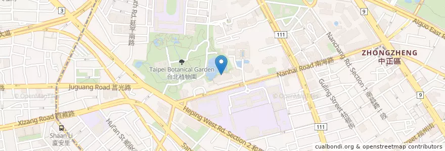Mapa de ubicacion de 荷豐水月 en 타이완, 신베이 시, 타이베이시, 완화 구, 중정 구.