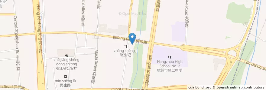 Mapa de ubicacion de Shamrock en 中国, 浙江省, 杭州市, 上城区, 小营街道.