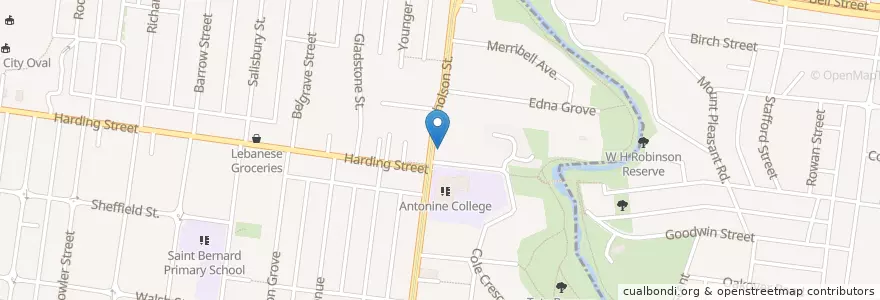 Mapa de ubicacion de Ruby's Cafe en Avustralya, Victoria, City Of Moreland.