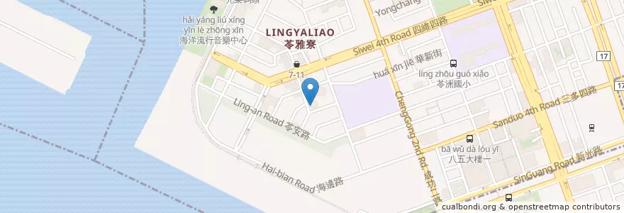 Mapa de ubicacion de 宮圓日本料理 en تایوان, کائوهسیونگ, 苓雅區.